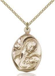 Madonna Child Pendant 14 Karat Gold Filled Pendant 14 Karat Gold Gold Pendant