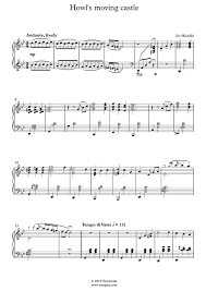 Piano Sheet Music Howl S Moving Castle Theme The Merry Go Round Of Life Hisaishi