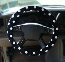 Black And White Steering Wheel Cover Custom Steering Wheel Cover Classy Black And White Polka Dot Print Cute Car Accessories Custom Steering Wheel Cover Steering Wheel Cover