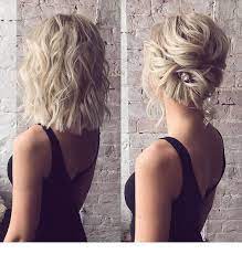 Wavy bridal updo for short hair. Pin On Fryzury