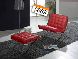 mlf knoll barcelona chair ottoman in red now only 889 at amazon com superior craftsmanship premium aniline leat chair and ottoman pavilion chair ottoman