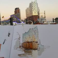 Elbphilharmonie Concert Hall By Herzog De Meuron Archisketcher Archisketch Urbansketch Urbanske Concert Hall Urban Sketchers Elbphilharmonie Concert Hall