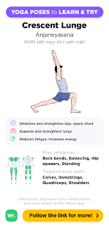 Gives quick energy and vitality; Crescent Lunge Anjaneyasana Yoga Poses Guide By Workoutlabs