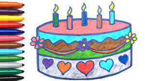 Mewarnai gambar kue ulang tahun contoh gambar mewarnai gambar hitam putih kue ulang tahun untuk mendownload silahkan mengakses kue ulang tahun perayaan lilin gambar vektor gratis di. Menggambar Dan Mewarnai Kue Ulang Tahun Belajar Mengenal Warna Youtube
