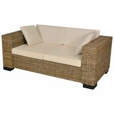 La profondità ideale di un divano salvaspazio dovrebbe essere tra gli 85 e i 95 cm. Divano A 2 Posti In Rattan Divanetto Veranda Patio Effetto Naturale