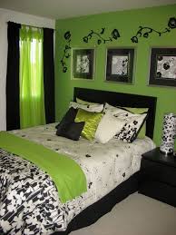 This room uses a lot of white to provide an it has a beautiful green fern like plant in the corner to tie in with the exquisite bird pictures mounted up with this black bedroom design idea, you will utilize both black and white on the walls for the overall. Check Out These 17 Fresh And Bright Lime Green Bedroom Ideas And Get Inspired Now Green Bedroom Walls Light Green Bedrooms Lime Green Bedrooms