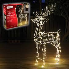We stock a variety of reindeer decorations including animated silhouettes at discounted prices! The Christmas Workshop 70409 Light Up Reindeer Outdoor Christmas Wireframe Figure With 250 Warm White Led Lights Mains Operated 115cm X 60cm X 20cm Amazon Co Uk Lighting
