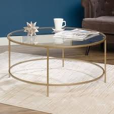 Sauder Woodworking Gold Finish Round Coffee Table Kohls In 2020 Coffee Table Round Coffee Table Gold Coffee Table