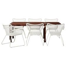 Applaro Hogsten Table 6 Chaises Accoud Exterieur Brun Teinte Brun Blanc Ikea In 2020 Moderne Gartenmobel Ikea Applaro Ikea Outdoor