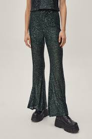 Sequin High Waisted Flare Pants Nasty Gal