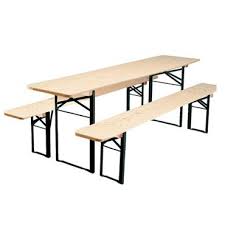 Biergarten Table Benches 86x28 Inch German Beer Garden Table With 86x10 Inch Benches Crafted From Firwood With Stable Black Iron Bases Perfect For A Buiten