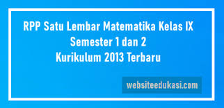 We did not find results for: Rpp 1 Lembar Matematika Kelas 9 K13 2021 2022 Lengkap
