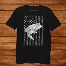 American Camouflage Usa Flag Bass Fishing Fisherman On Back Shirt Teeuni Store