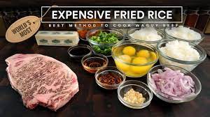 Japanese kobe steak plate recipes. Japanese Wagyu Beef Fried Rice A5 Kobe Beef Youtube