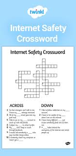 Internet Safety Crossword Internet Safety Teaching Technology Online Safety