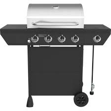 Nexgrill 4 Burner Propane Gas Grill In Black With Side Burner And Stainless Steel Main Lid 720 0925p The Home Depot In 2020 Propane Gas Grill Gas Grill Stainless Steel Bbq