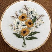 Shown mounted in 7 inch hoop. Wildflower Bouquet Embroidery Pattern Beginner Embroidery Pdf Embroidery Pattern 7 Pattern Floral Embroidery Pattern Botanical Pattern Sewing Embroidery Designs Floral Embroidery Patterns Embroidery Patterns Free