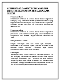 Masalah pengangkutan awam dan cara mengatasi. Kesan Pengangkutan Awam Terhadap Alam Sekitar