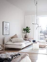The sleeping area is combined with the dining room and living room. Pin By Eleni Psyllaki On I M Home Living Room Scandinavian Small Room Design Small Living Rooms