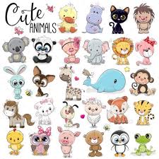 Set Of Cartoon Animals Animals Characters Baby Animal Drawings Cartoon Baby Animals Cartoon Animals