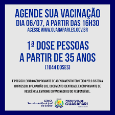 Jul 02, 2021 · a confirmação do agendamento implica que seja enviada resposta ao sms. Prefeitura Abre Novo Agendamento Para Pessoas Acima De 35 Anos Nesta Terca Feira 06 Prefeitura Municipal De Guarapari Es