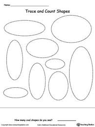 Trace And Count Oval Shapes Shapes Worksheets Shapes Preschool Teaching Shapes
