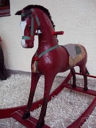 Full mane and tail made of yarn. Country Farm Decor Vintage Toys Primitive Wooden Rocking Horse Toy Rocking Horse Vintage Small Rocking Horse Vintage Home Decor Rocking Spring Toys Ride On Rocking Toys