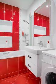 However, this shade of nature also evokes peace and serenity for pure relaxation before bed. 60 Red Bathroom Ideas Huge Image Gallery Home Decor Bliss In 2021 Bathroom Red Bathroom Interior Bathroom Interior Design