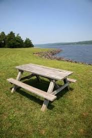 How To Refinish Wooden Picnic Tables Ehow Wooden Picnic Tables Picnic Table Painted Picnic Tables