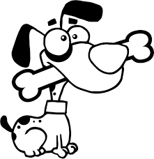 Dog With Bone Black And White Dog Coloring Pages Dog Decals