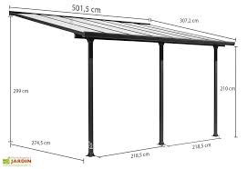 Pergola En Aluminium Gris Et Polycarbonate 307x501x299cm Dessins Carport Pergola Aluminium Belvedere