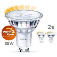 Philips led strahler gu10 dimmbar 230v 4/5w eek a++ leuchtmittel lampe 230 volt. Philips Led Spot Gu10 35w 2 Stuks Warmglow Dimbaar Kopen Led Lampen Karwei