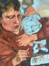 Young New Mother. Oil