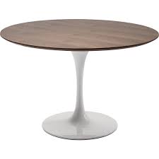This charming table includes a marble inspired top and base, oval design style and chrome banding accents to create a warm and appealing entertainment setting. Table Base Invitation White O60cm Kare Design