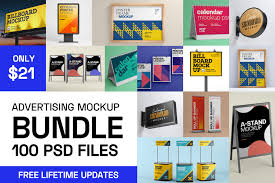 Advertising Mockup Bundle In 2020 Business Card Mock Up Promotional Design Poster Mockup