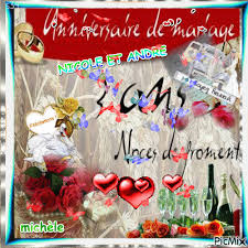 Alors rappelez à votre moitié, votre acolyte de vie, votre compagnon d'aventure. Joyeux Anniversaire De Mariage A Nicole Et Andre Picmix