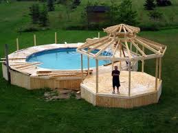 Pool Deck And Gazebo Pool Deck Plans Above Ground Pool Decks In Ground Pools