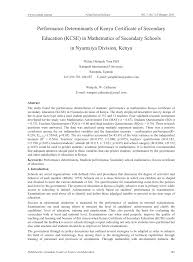 Looking for grading system in kenya? Pdf Performance Determinants Of Kenya Certificate Of Secondary Education Kcse In Mathematics Of Secondary Schools In Nyamaiya Division Kenya