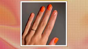 Orange nail designs are *the* look for fall—and these zingy but minimalist  designs are our faves