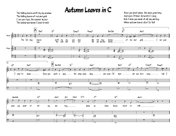 autumn leaves in c sheet music for piano download free in