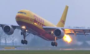 Firefighters rushed to the scene of runway 25r, where they hosed down the landing gear. Incident Dhl Airbus A300 Suffered Bird Strike At Amsterdam Schiphol Sending Out Flames Airlive