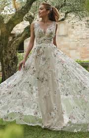 Alexa Stephanie Allin A Feminine Floaty Gown From Stephanie Allin With Stunning Floral Detail Floral Wedding Dress Colored Wedding Dresses Wedding Dresses Uk