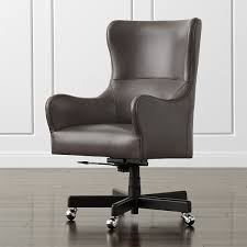 Shop Liv Leather Wingback Office Chair The Liv Leather Wingback Office Chair Is A Crate And Barrel Home Office Chairs Leather Wingback Chair Victorian Chair