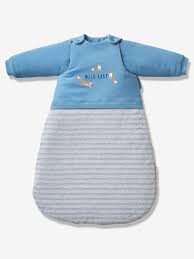 Schlafsäcke sind die sicherste möglichkeit dein baby zuzudecken. Vertbaudet Baby Schlafsack Baby Fox Armel Abnehmbar In Blau Grau Gestreift
