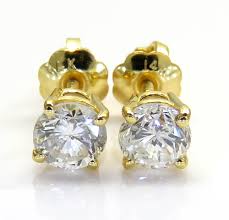 The gold will not adhere to your gems as they are not metal. Buy 14k Gold Clean Round Cut 0 25 Pointer Diamond Studs Earrings 0 50ct Online At So Icy Jewelry