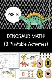 Dinosaur Math For Preschool Three Math Activities Printables In One Pack Presch Preschool Activities Math Activities Preschool Dinosaur Activities Preschool