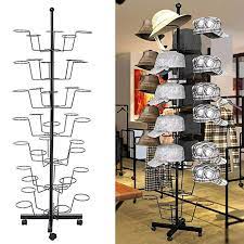 Oanon Hat Cap Display Retail Rotating Adjustable Metal Stand Hanger Rack Organizer Review Hanger Rack Stand Hanger Cap Display
