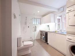 It's two bathrooms in one, but the sides mirror each other. Coolest Basement Laundry Room Remodel Basement Laundryroom Designideas Homedecor Basem Laundry Room Bathroom Laundry Room Flooring Laundry Bathroom Combo