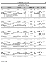 Jail Booking Report For April 24 2019 Jail County Jail Madison County