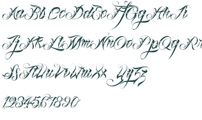 Green faced witch with orange flames wicked tattoo. Lettering Wicked Cursive Tattoo Fonts Novocom Top